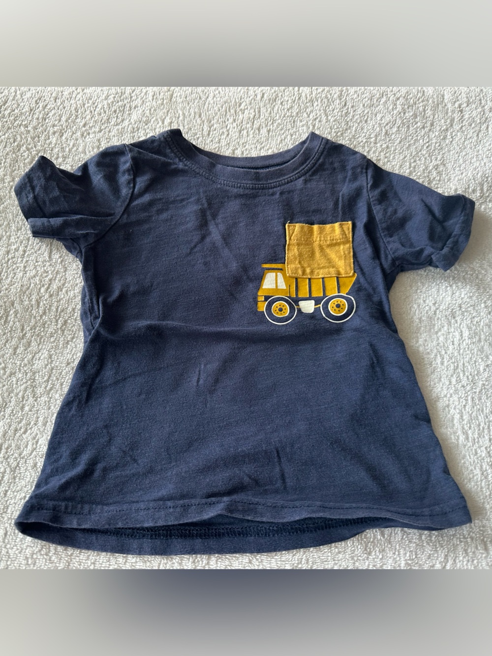 Carter's Navy Tee with Yellow Dump Truck Patch